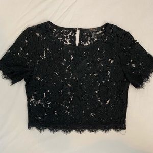 forever 21 black floral lace top